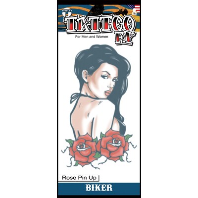 Biker Rose Pin Up Tattoo (1 Tattoo) Pk 1