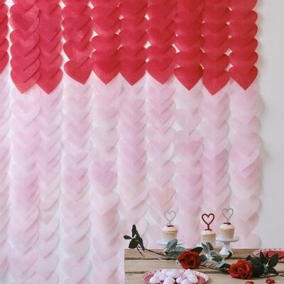 Ginger Ray Ombre Tissue Paper Hearts Backdrop Decoration