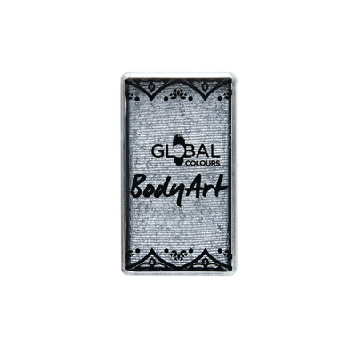 Global Metallic Silver Cake Face Body Paint 20g