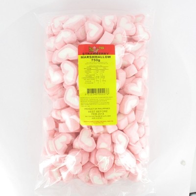 Strawberry Heart Marshmallows 750g Pk 1 