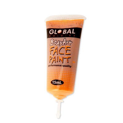 Orange Face and Body Paint Tube (15ml) Pk 1