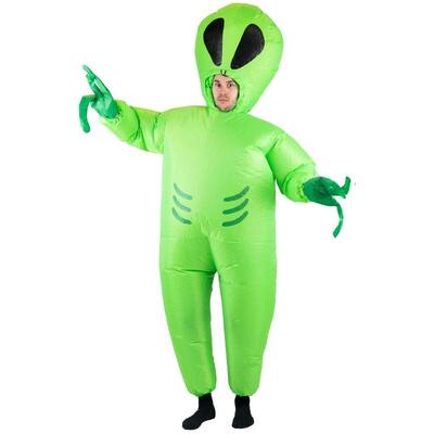 Adult Inflatable Green Alien Costume (One Size) Pk 1