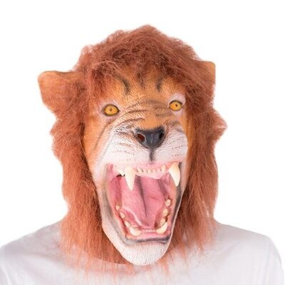 Latex Full Head Lion Mask