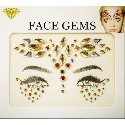 Silver & Gold Self Adhesive Face Gems Jewels
