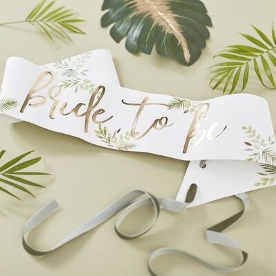 Ginger Ray Bride To Be Botanical Gold Foiled Sash