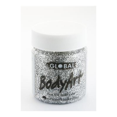 Silver Glitter Face and Body Paint Jar (45ml) Pk 1