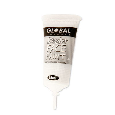 White Face and Body Paint Tube (15ml) Pk 1