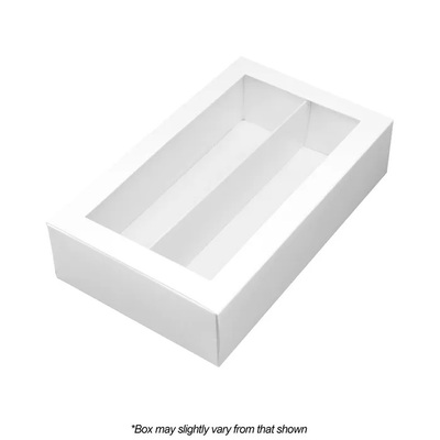 White 3-Piece Macaron Window Box Holds 12 (Pk 10)