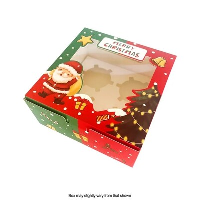 Christmas Cupcake Box With Window 4 Hole Pk 1