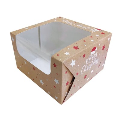 Christmas Cake Box with Window 8x8x5in (Pk 1)