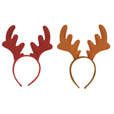 Christmas Reindeer Antler Headband Red/Brown Assorted  Pk 1 