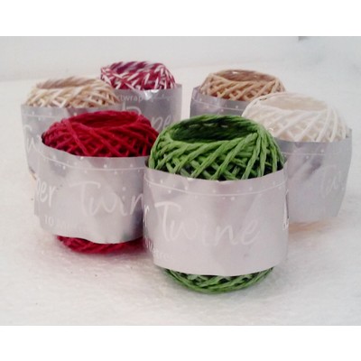 Assorted Christmas Themed Hessian Twine String (10m) Pk 6