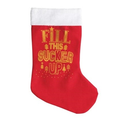 Christmas Red Burlap Fill This Sucker Up Stocking