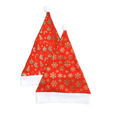 Assorted Design Glitter Felt Santa Hat (Pk 2)