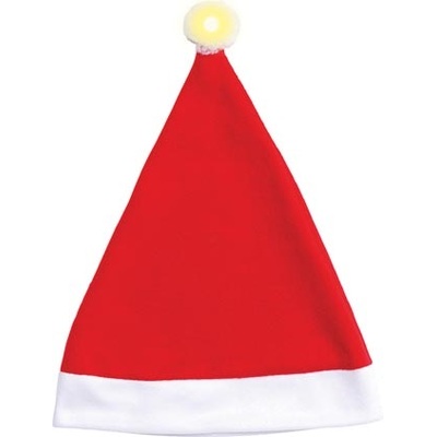 Christmas Santa Hat with LED Pom Pom (Pk 1)