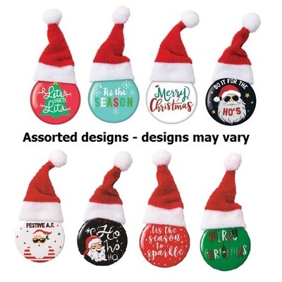 Christmas Badge Assorted Designs (Pk 4)