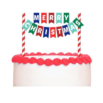 Merry Christmas Bunting Cake Topper (Pk 1)