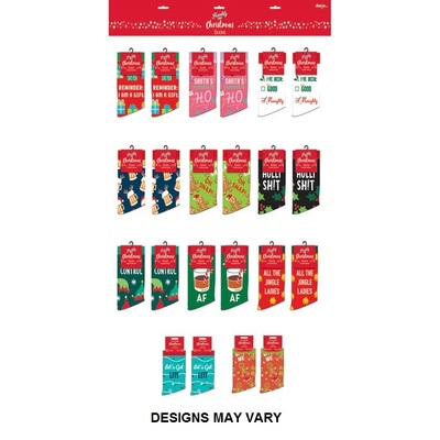 Adult Assorted Novelty Christmas Socks One Size (Pk 1)