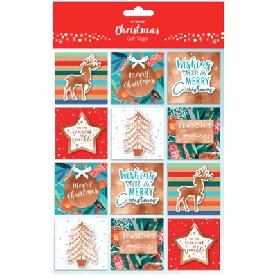 Assorted Contemporary Design Christmas Gift Tags (Pk 24)