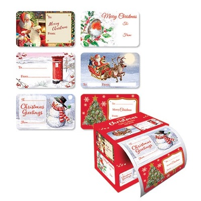 Christmas Traditional Design Gift Labels Stickers (Pk 150)