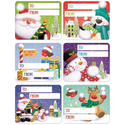 Kids Christmas Designs Gift Tag Labels (Pk 60)