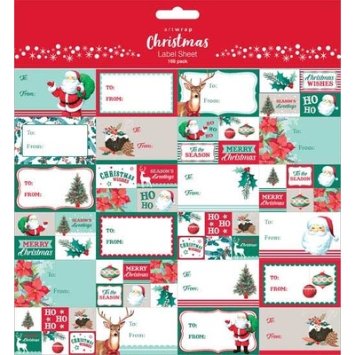 Christmas Classic Design Gift Labels Stickers (Pk 168)