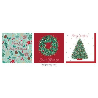 Assorted Christmas 2 Ply Lunch Napkins Traditional Mix Pk20 (3 Packs)