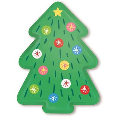 Christmas Tree Melamine Tray 23x32cm (Pk 1)