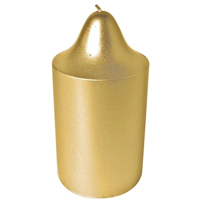 Metallic Gold Pillar Candle 7x13cm (Pk 1)