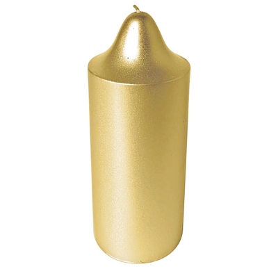 Metallic Gold Pillar Candle 7x18cm (Pk 1)