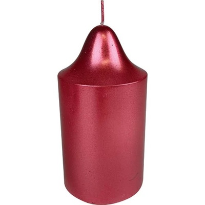 Metallic Red Pillar Candle 7x13cm (Pk 1)