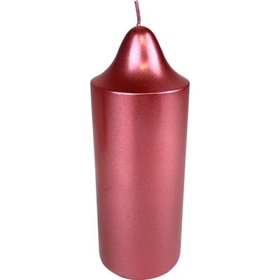 Metallic Red Pillar Candle 7x18cm (Pk 1)