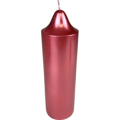 Metallic Red Pillar Candle 7x23cm (Pk 1)