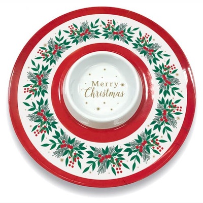 Christmas Classic Melamine Chip N Dip Platter