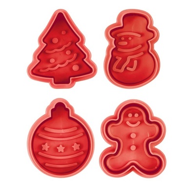 Christmas Plunger Embosser Cookie Cutters (Pk 4)