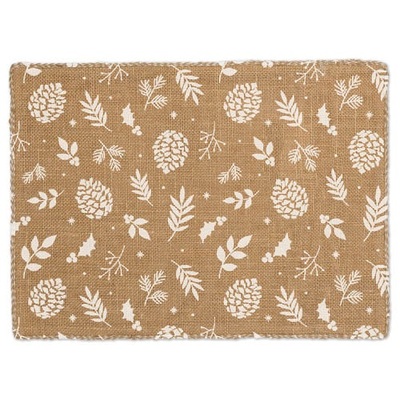 Christmas Traditional Hessian Fabric Placemats (Pk 4)