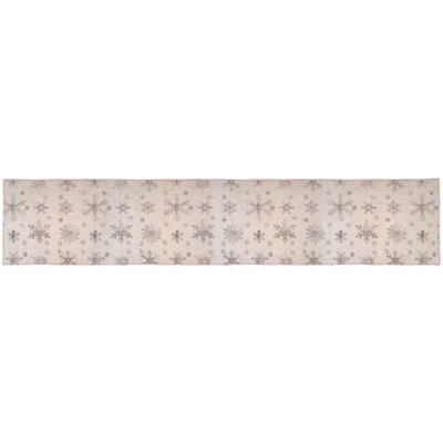 Christmas Silver Foil Snowflake Table Runner (150cm x 30cm)