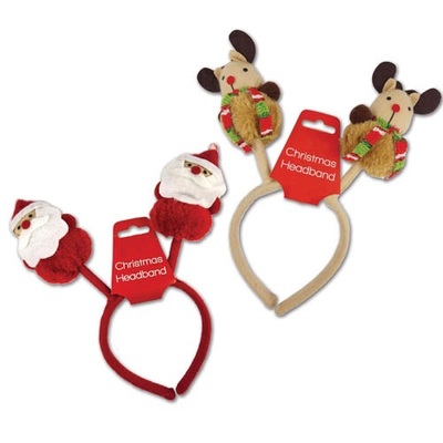 Assorted Christmas Plush Bopper Headband (Pk 1)