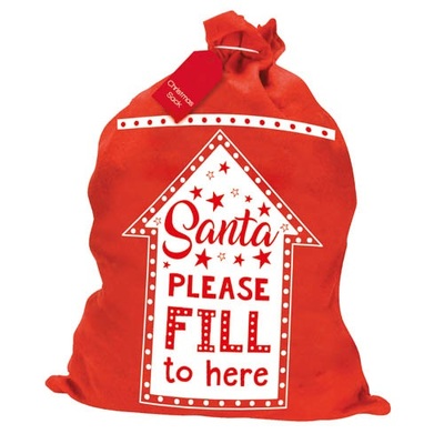 Red Please Fill To Here Christmas Santa Sack 60x50cm