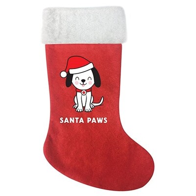 Christmas Santa Paws Dog Felt Pet Stocking
