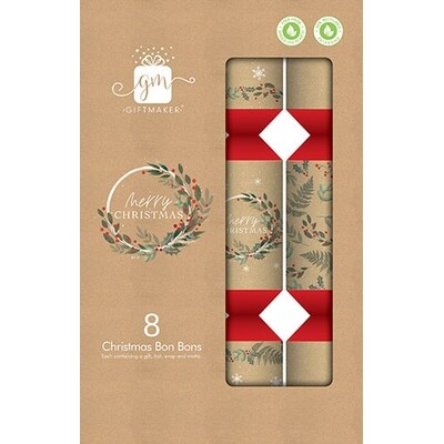 Kraft Holly Foliage Christmas Bon Bons 12in Pk 8