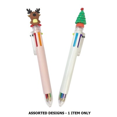 Christmas Novelty Santa or Tree Multicolour Pen