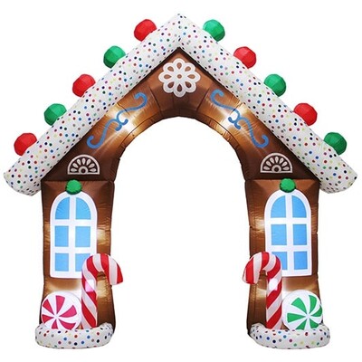 Inflatable Gingerbread Archway Christmas Decoration With LED Lights 270cm