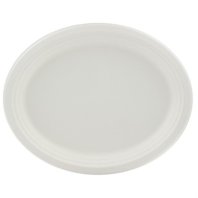 White Oval Paper Plates - Large Pk25 
