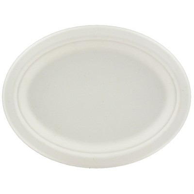 White Oval Paper Plates - Medium Pk50 
