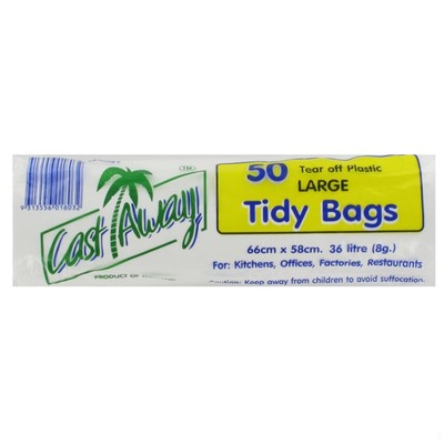 Bags Plastic Large Kitchen Tidy Roll Pack 36L 660x580mm Pk50