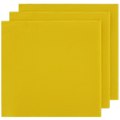 Yellow Party Napkins - Dinner Elegance Castaway 40x40cm (National Gold) Pk 50 