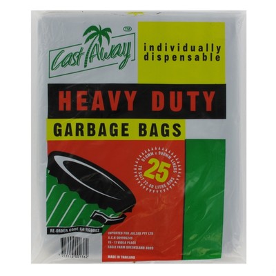 Bags Plastic Heavy Duty Black 72-80L 810x960mm Pk25 