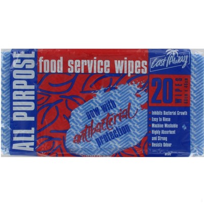Wipes Castaway All Purpose Blue 600x450mm Pk20 