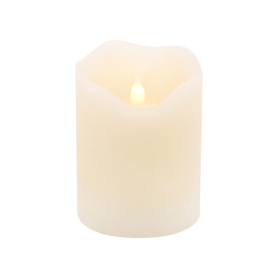 Ivory LED Flameless Christmas Pillar Candle 7.5x10cm